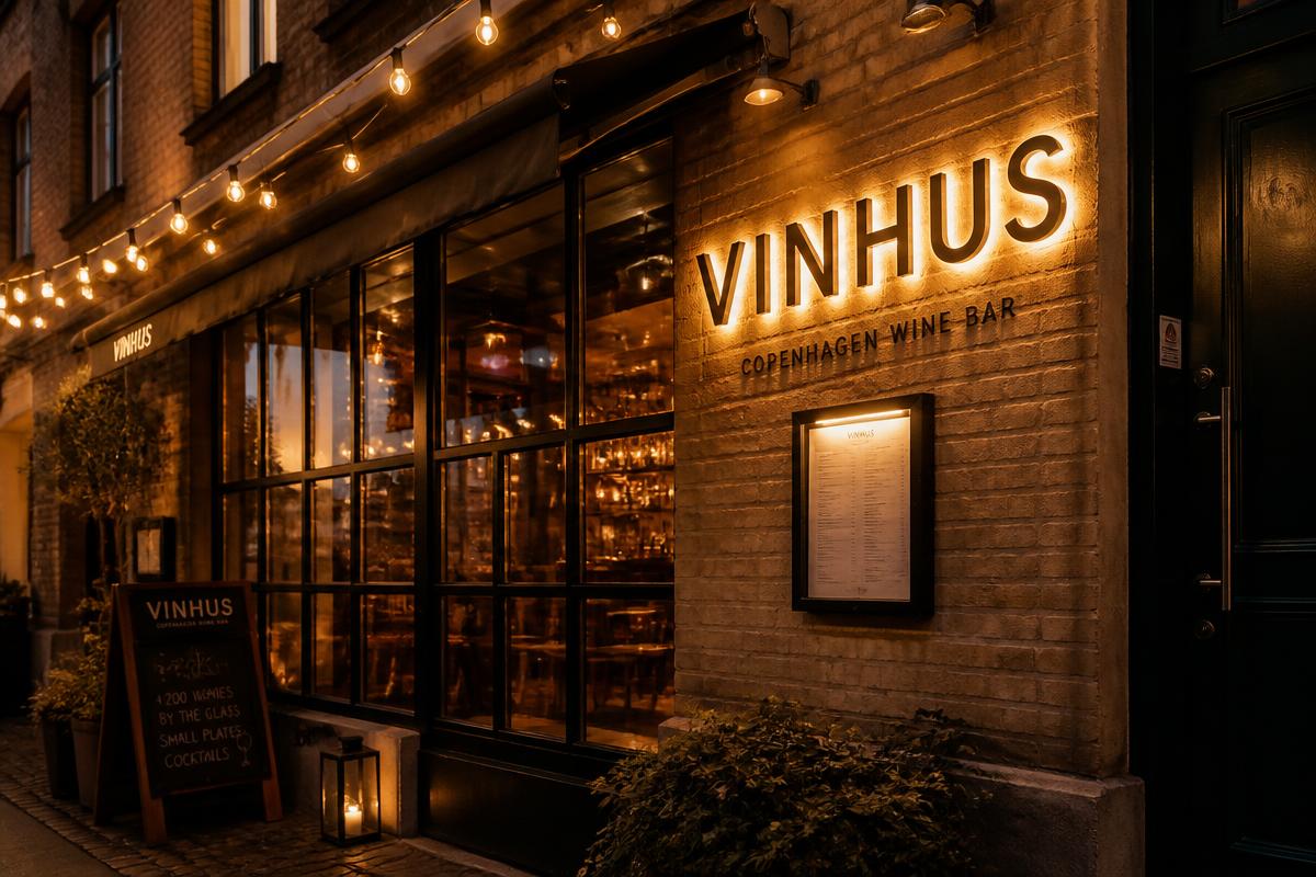 Vinhus facade-skilt